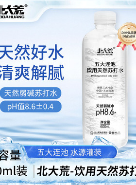 北大荒天然苏打水2箱600ml*12瓶五大连池天然苏打水碱性水by