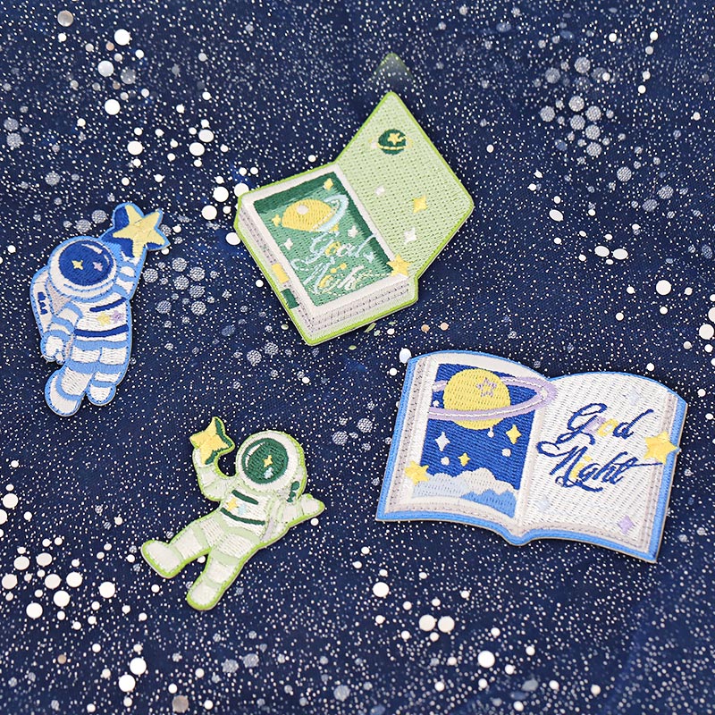 宇宙宇航员刺绣布贴衣服包包鞋子电脑手机补丁贴装饰贴自粘贴