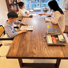 泊逸去客厅化大长书桌子工作台全实木大板桌学习阅读桌新中式书桌
