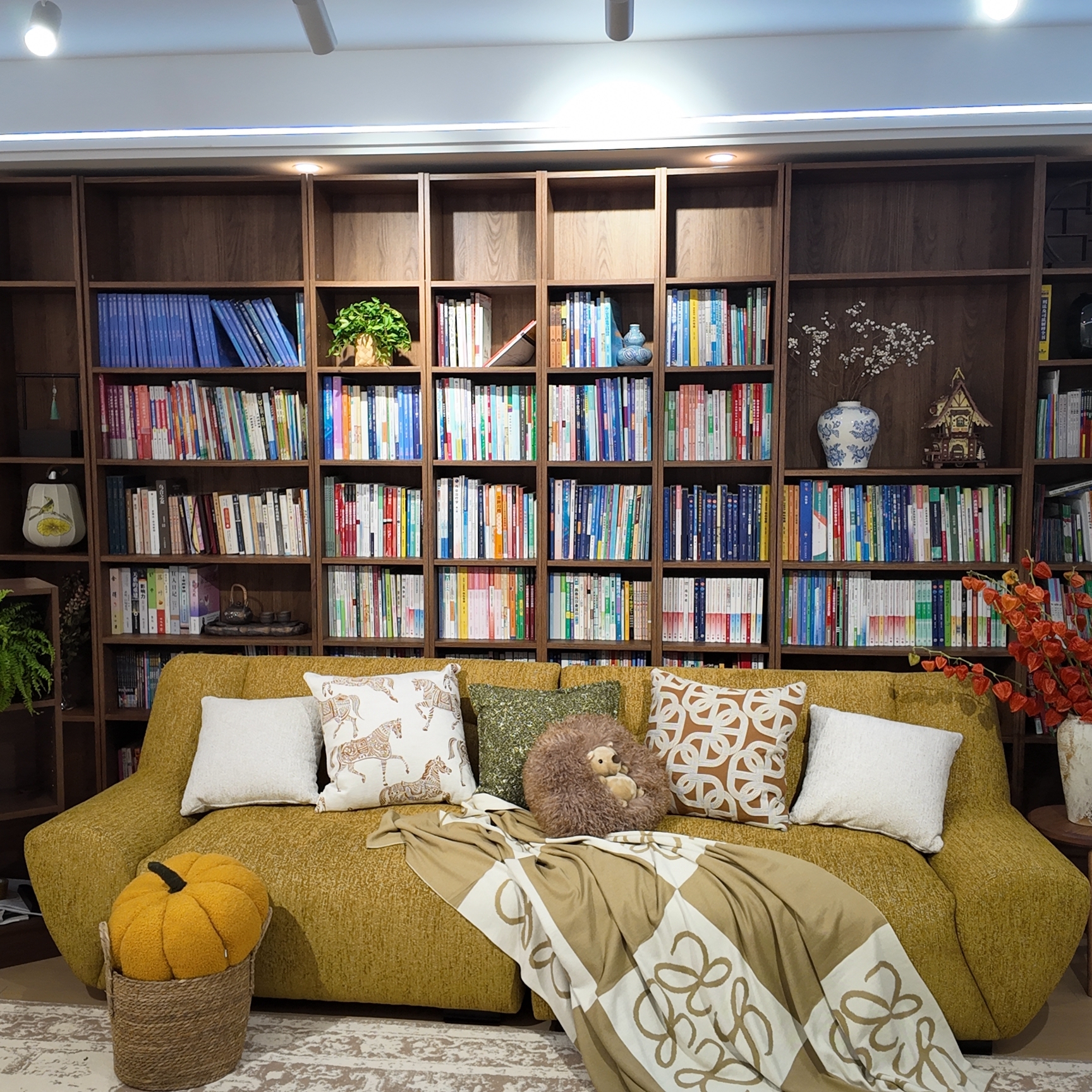 泊逸实木书柜组合书架落地一体柜