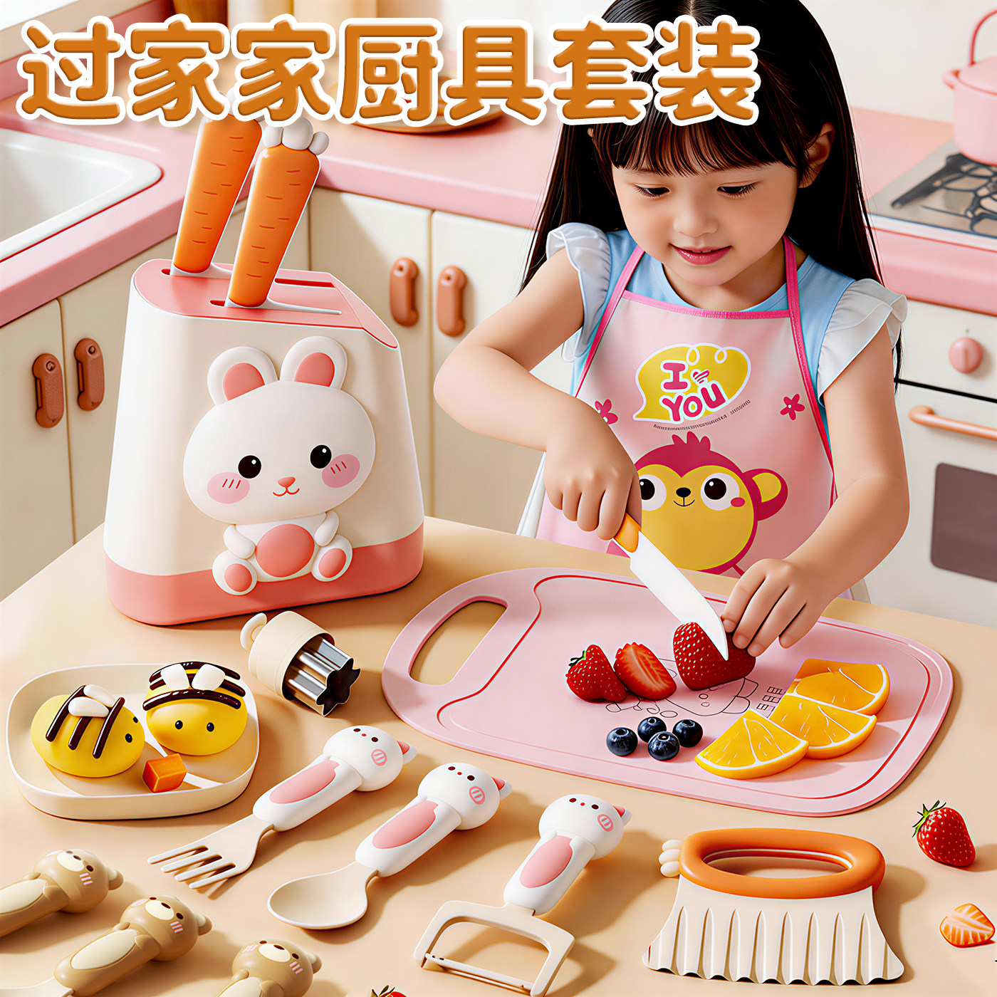 过家家厨房玩具菜板刀具套装宝宝专用男女孩真实可切3岁生日礼物6