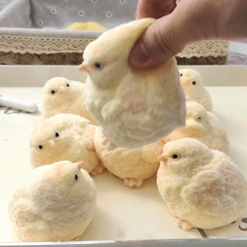 肉墩仿真毛绒小鸡捏乐奶油