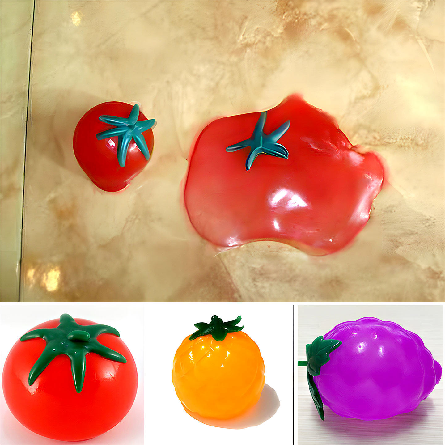 儿童解压玩具仿真鸡蛋食物水果蔬菜模型捏捏乐发泄球水球减压神器