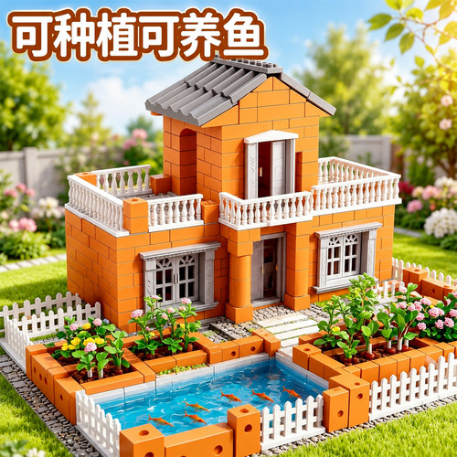 儿童泥瓦匠建盖房子diy手工小屋