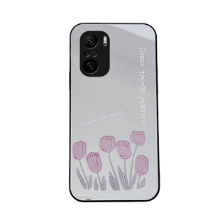 ins风镜面郁金香小花镜子适用红米k40游戏增强版Pro十+手机壳redmik40专用保护套k30s至尊版40k小众pr0女新款