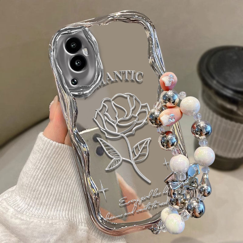 电镀奶油壳曲边简约适用苹果OPPOReno10手机壳潮牌A57 5G软2024女款A55 5G外壳Reno9Pro新品A53 5g散热Reno4