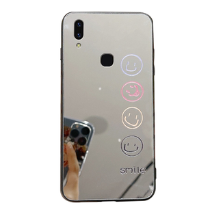 笑脸镜子玻璃镜面适用vivo NEX手机壳nexa旗舰版nexs前置后置指纹z3i网红y89壳潮牌女潮可爱vovo外壳vivi/enx
