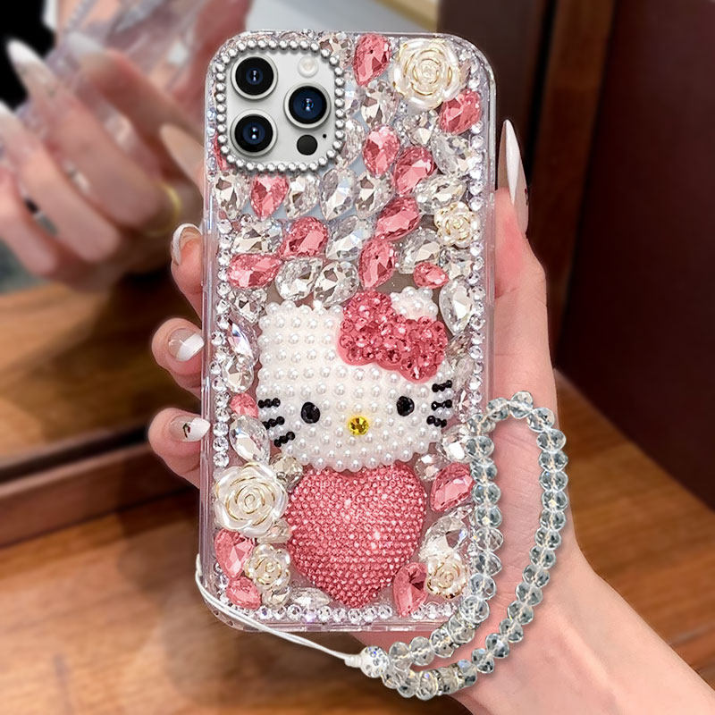 高端镶钻透明适用苹果iPhone16promax手机壳网红15女款13外壳7全包12小众12水钻11Pro新品6s防摔14Pro保护套