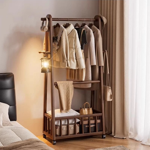 实木衣架卧室衣服置物架客厅家用挂衣架落地式次净衣架简易衣帽架