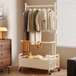 衣帽架落地卧室家用可移动次净衣架简易晾衣架床尾晚上放衣服神器