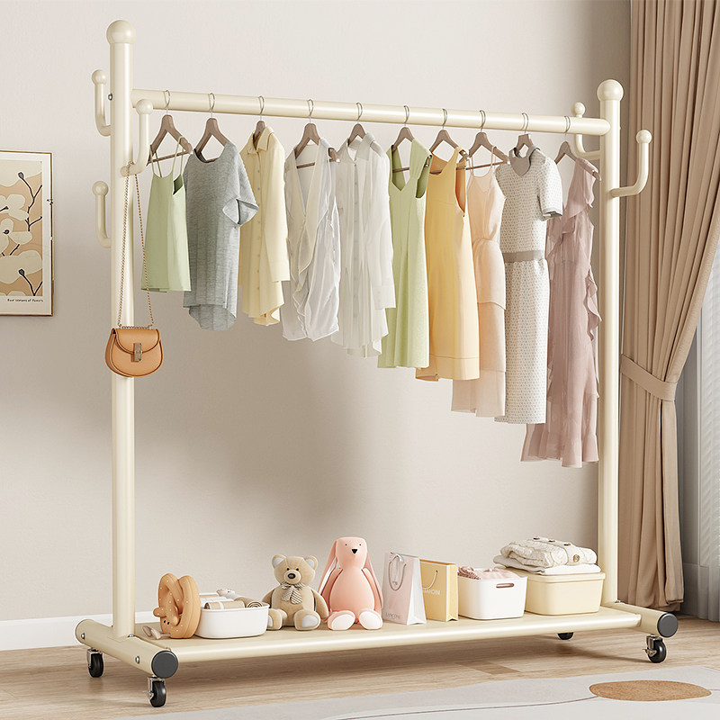 衣帽架家用门口挂衣架可移动阳台简易晾衣架卧室隔夜衣服收纳神器