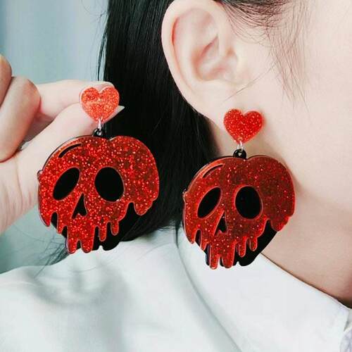 Halloween Decoration 3D Creepy Black Spider Ear skull pumpki