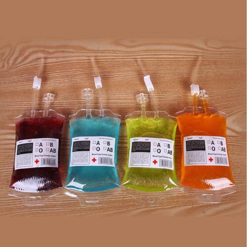 Blood Bag PVC Reusable Blood Energy Drink Bag Halloween 血袋