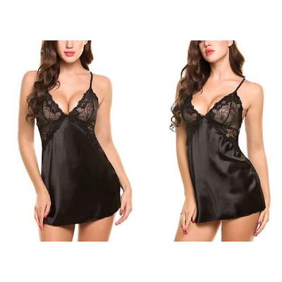 Explosion models underwear lace satin strap pajamas