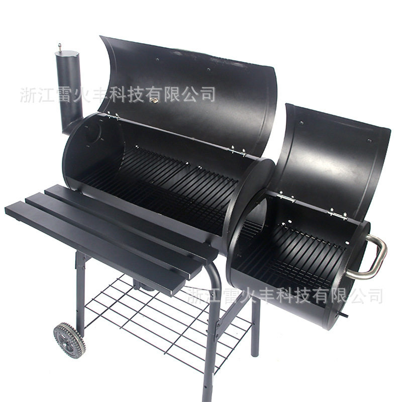 美式子母炉户外木炭烤肉烟熏烧烤炉美式庭院BBQ跨境专供外贸