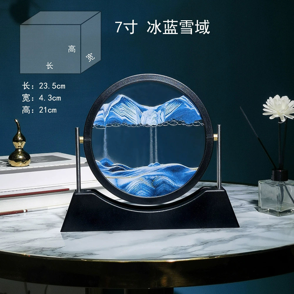 圆形3D玻璃流沙画翻转轻