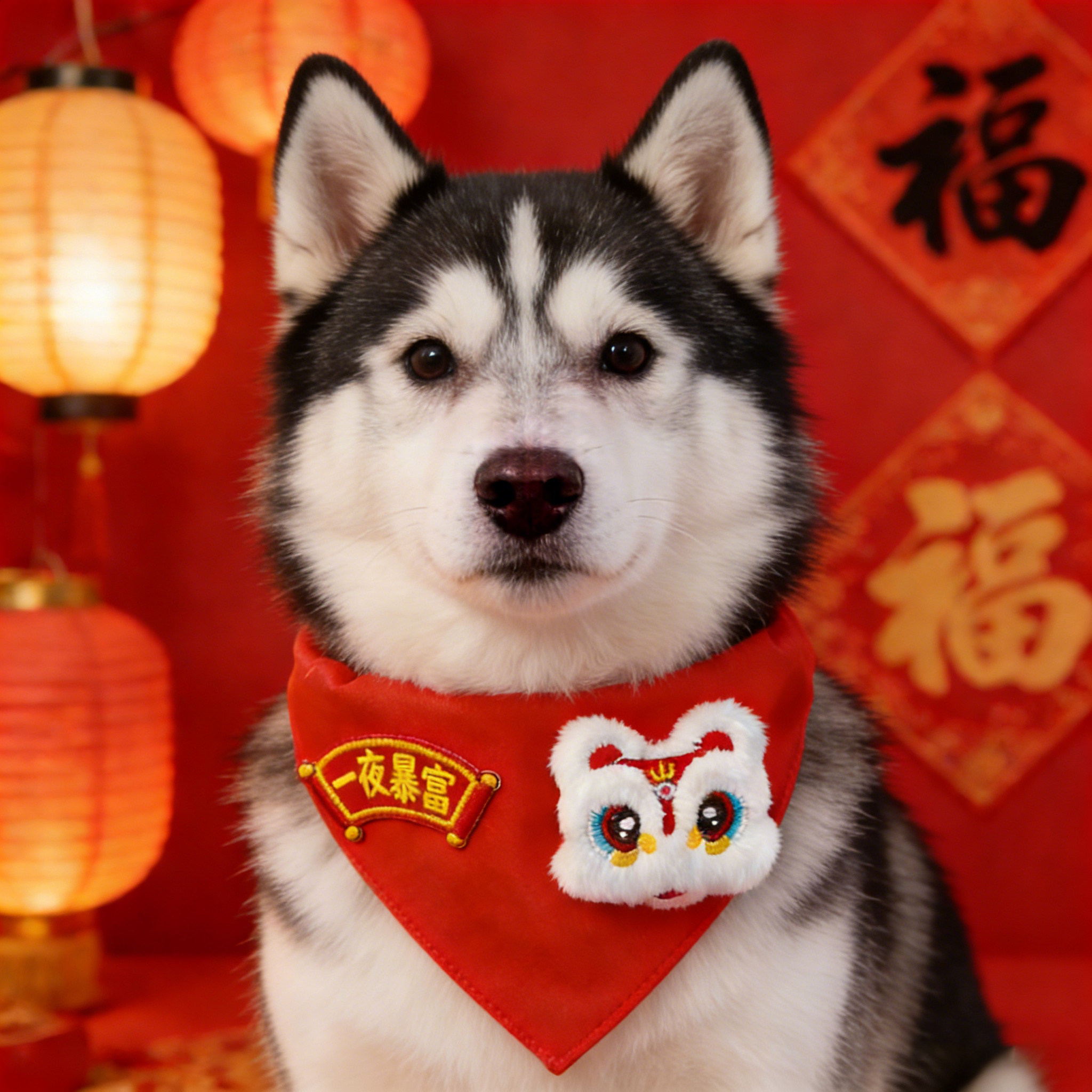 哈士奇专用狗狗新年围脖口水巾马年大狗喜庆围兜可爱围巾宠物配饰,宠物/宠物食品及用品,围巾/口水巾,淘宝优惠券,粉丝福利购,淘宝优惠卷