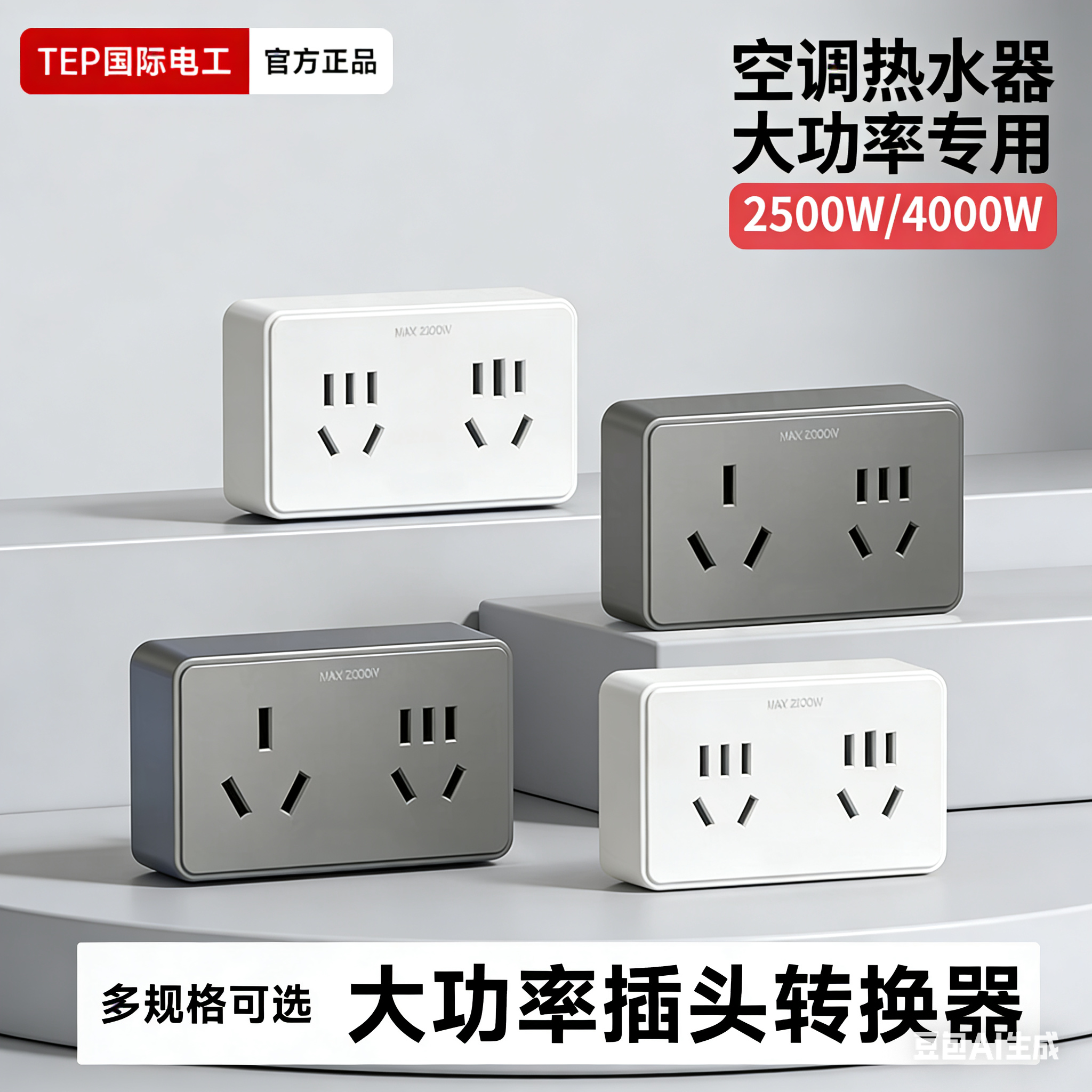 国际电工16A转10A转接头空调热水器10a转16a转换插座大插孔转小