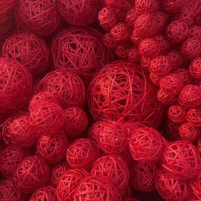 藤球柳条编织红色空心售楼