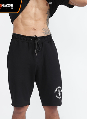 清仓特卖黑色系带短裤男子纯棉老虎泰拳Tiger Muay Thai