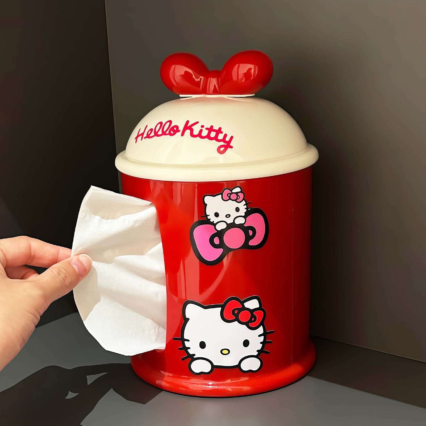 哈喽Kitty蝴蝶结纸巾盒家用客厅卫生间抽纸盒卷纸收纳装饰摆件,收纳整理,纸巾盒,淘宝优惠券,粉丝福利购,淘宝优惠卷