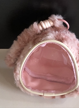 新款原创毛绒透明娃包豹纹10CM零钱包迷你可爱玩偶收纳包遛娃谷子