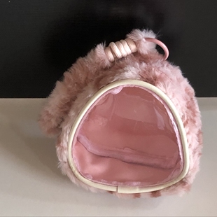 新款原创毛绒透明娃包豹纹10CM零钱包迷你可爱玩偶收纳包遛娃谷子