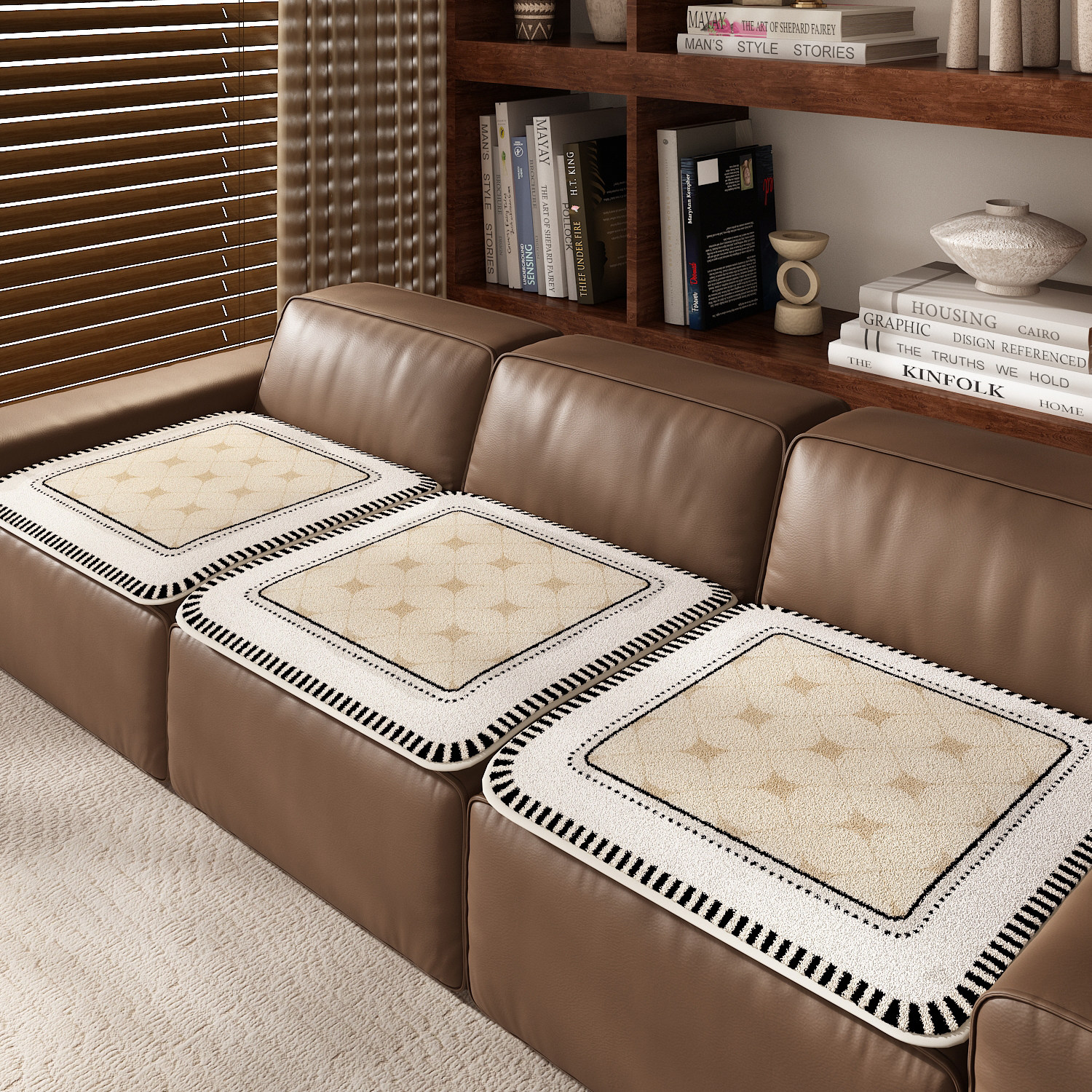 小香风单人沙发垫防滑固定高级感