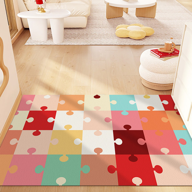 多巴胺拼图地垫入户门垫门口进门脚垫玄关PVC可擦免洗地毯一擦净,居家布艺,入户地垫,淘宝优惠券,粉丝福利购,淘宝优惠卷