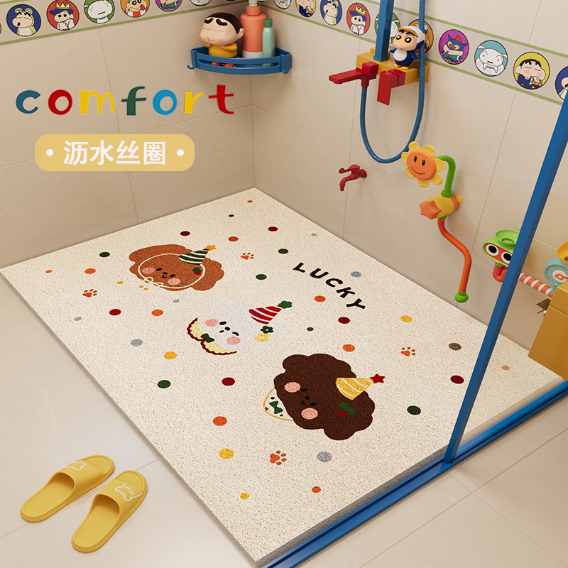卡通浴室排水垫丝圈洗澡防摔防滑