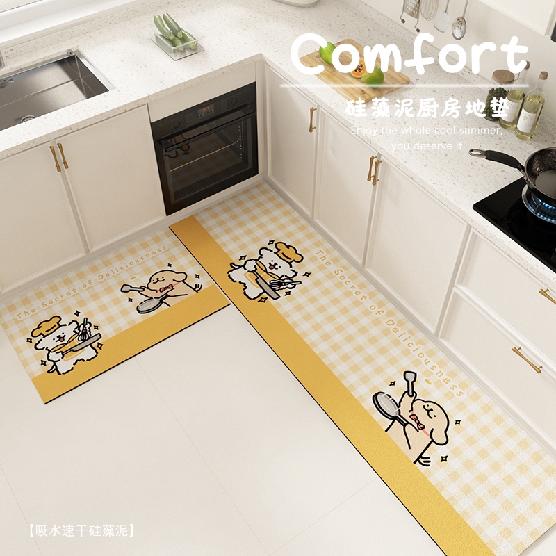 吸水吸油防滑防摔厨房地垫卡通