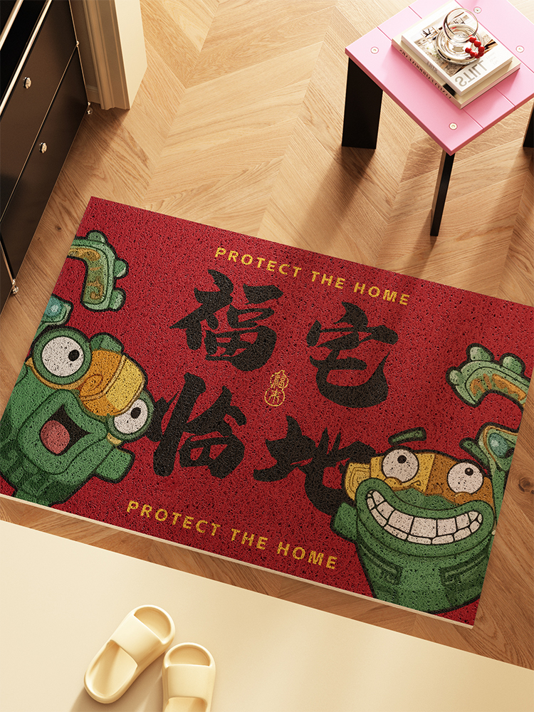 福临宅地哪咤地垫入户门垫结界兽丝圈脚垫哪咤免打理进门门口地毯
