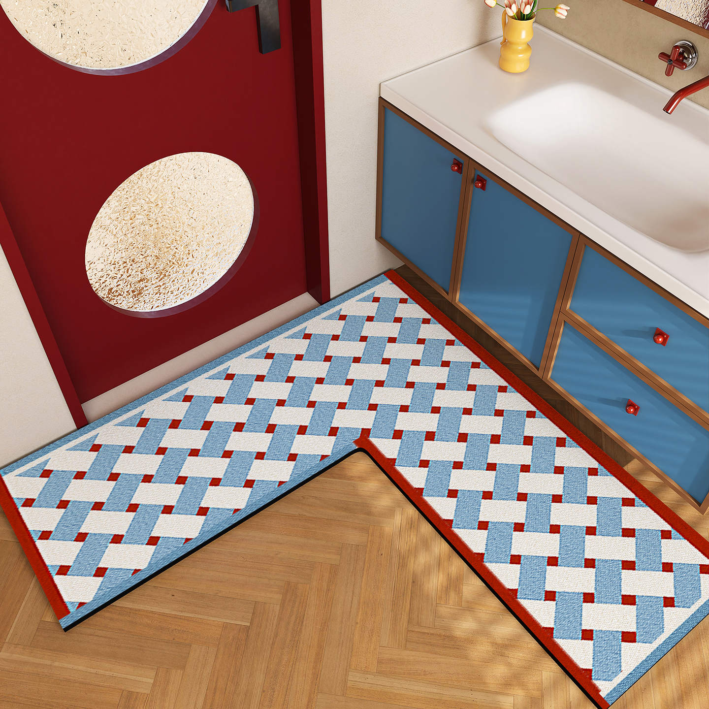 L型转角浴室地垫厕所防滑吸水垫