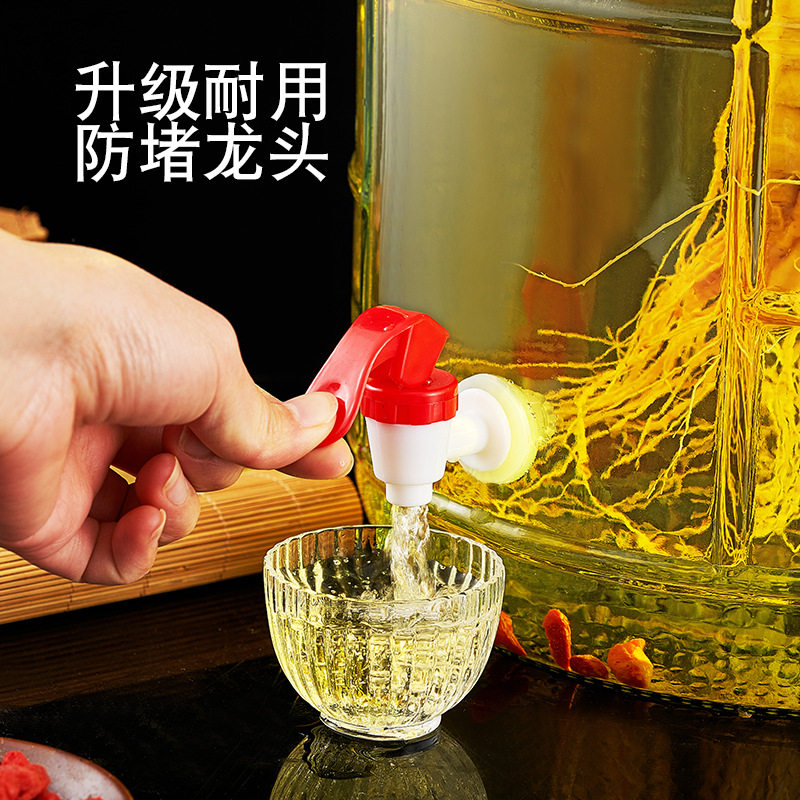 玻璃泡酒瓶加厚带盖带龙