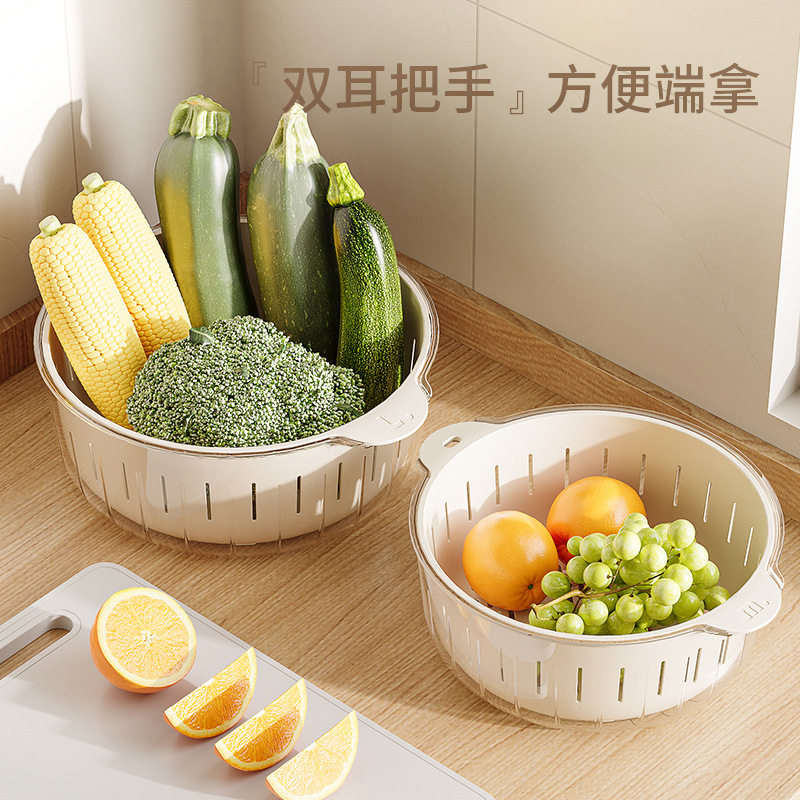 双层洗菜盆沥水篮家用客