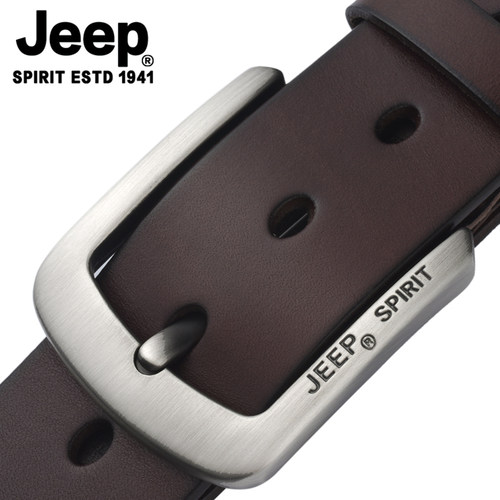 JEEP头层牛皮皮带男正品休闲真皮