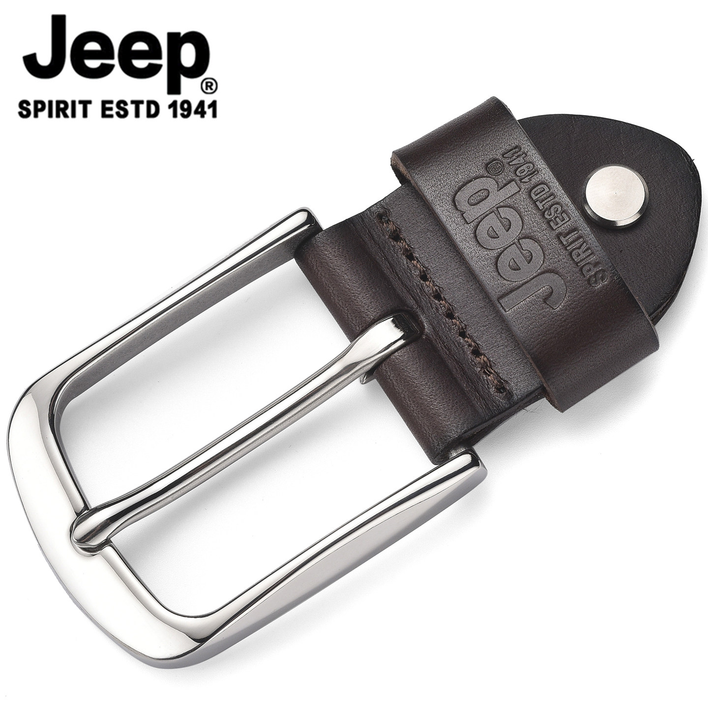 JEEP不锈钢皮带扣头3.8CM皮带扣头层牛皮皮带卡子吉普钢扣龙头