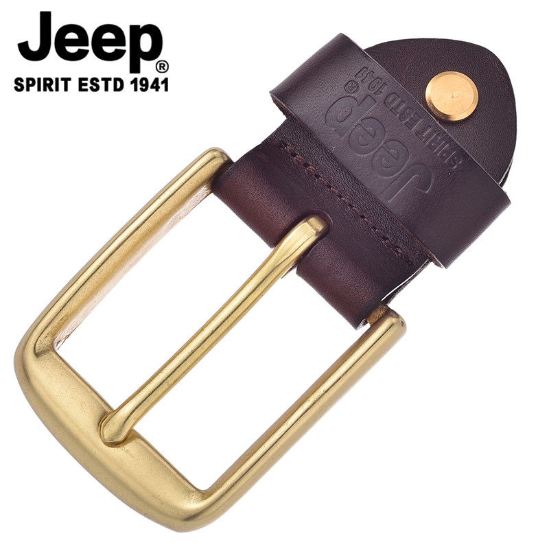 JEEP皮带铜扣扣头男士头层牛皮皮带扣吉普38CM针扣配件卡子龙头