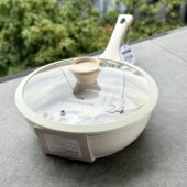 市面少见 内外陶瓷加深平底加厚高煎锅 28CM 外贸品牌货20