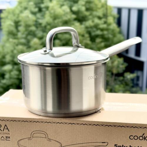 味客来 韩国原单五层复合底18CM304不锈钢无涂层奶锅辅食锅泡面锅