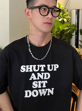 拼接串珠猫眼石项链男生钛钢不掉色短款锁骨链设计小众个性现货潮