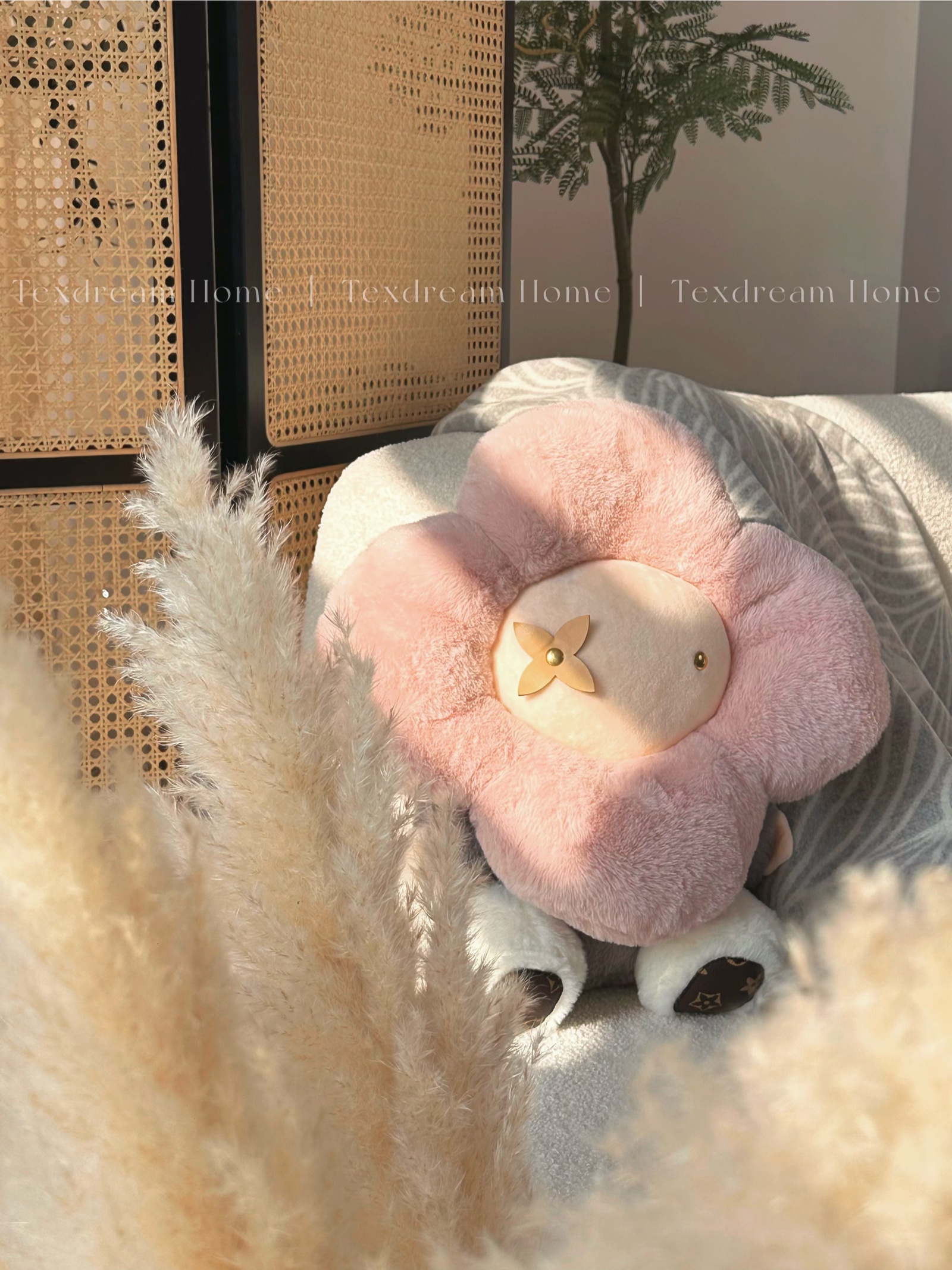 Texdream态度雪绒花可爱公仔抱枕