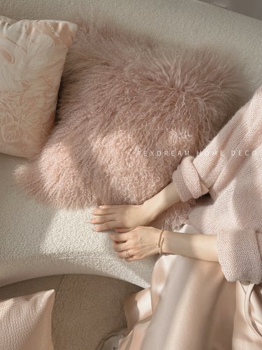 Texdream态度渐变滩羊毛抱枕高级