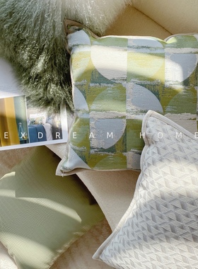 Texdream态度 莫奈花园法式田园轻奢滩羊毛抱枕春夏客厅沙发靠垫