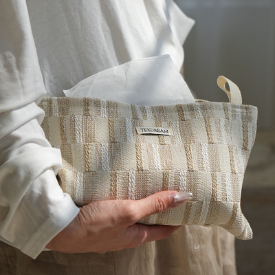 Texdream态度 现代简约餐巾纸套布艺奶油风纸巾盒家用车载抽纸盒