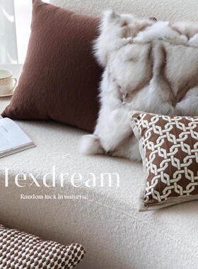 Texdream态度 法式中古提花沙发客厅抱枕套轻奢复古名宿床头靠垫