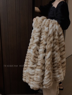 Texdream态度 秋冬超柔休闲毯子简约沙发毯盖毯轻奢 扎染仿兔毛毯