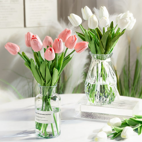 郁金香客厅餐厅仿真花花瓶摆设