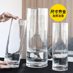 透明加厚直筒玻璃花瓶水培植物雪柳水养龙柳马醉木富贵竹专用插花