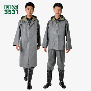 矿用成人劳保雨披 3531防水橡胶雨衣户外防汛连体帆布分体雨衣老式